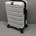 KROSER Hardside Expandable Carry On Luggage with Spinner Wheels & Built-in TSA Lock, Durable Suitcase Rolling Luggage with USB Port, Carry-On 20-Inch, White