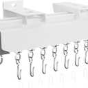 Jos & Haz Ceiling Curtain Track Set  3ft-13ft / 4 Meter  Premium Heavy Duty Curtain Track, Ceiling Mount and Wall Mount for Room Divider, Living Room, Bedroom, Office (White)