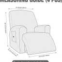 NORTHERN BROTHERS Stretchy Recliner Chair Covers, Velvet Recliner Covers, Lazy Boy Chair Cover (Light Green, 1 Seat)