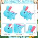 12 Pcs Easter Dinosaur Stuffed Animal Plush Bulk for Kids 6 Style 4.7'' Mini Dinosaur Stuffed Animal Plush Samll Fluffy Toys for Easter Egg Hunt Favor Basket Filler Hunt Game Supply