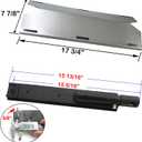 Parts Kit DG225 Stainless Steel Heat Plate Shield and Cast Iron Burner Replacement for Jenn Air 730-0163, 720-0163 Gas Grill, Repair Kit Burner and Heat Plates - 3 Pack