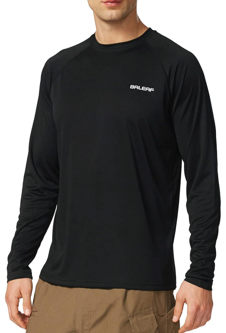 Baleaf Men's Sun Protection Shirts UV SPF UPF 50+ Long Sleeve Rash Guard Fishing Running Quick Dry Lightweight XL
