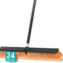 PBHEPJ 24 Inchs Push Broom Outdoor Heavy Duty, Shop Broom with 60" Long Handle for Cleaning Outdoor or Indoor Tile, Garage, Shop, Deck, Concrete, Wood, Stone, Patio Floor