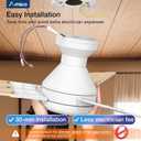 Amico Ceiling Fans with Lights, 52 inch Low Profile Ceiling fan with Light and Remote Control, Flush Mount, Reversible, 3CCT, Dimmable, Noiseless, White Ceiling Fan for Bedroom, Indoor/Outdoor Use