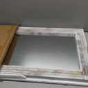 AAZZKANG Wall Mirror with Wood Framed Rustic Mirrors for Wall Rectangle Decorative for Bedroom Bathroom Living Room Entryway Farmhouse Hanging Small (16"L x 12"W)