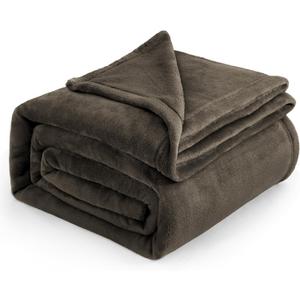 Bedsure GentleSoft Fleece Blankets Queen Size Brown - Bed Blanket Soft Lightweight Plush Fuzzy Cozy Luxury Microfiber, 90x90 inches