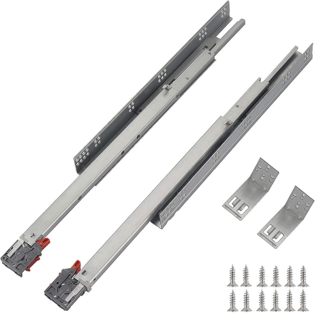 OCG Under Mount Drawer Slides 12 inch (1 Pair), Full Extension Soft Close Undermount Drawer Slides, Come with Mounting Screws and Brackets