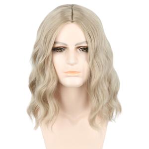 Men's Wigs Ash Blonde Short Curly Funny Wigs for Men Halloween Costume Party Wig