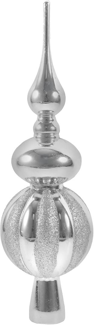 NOLITOY Spherical Christmas Tree Topper Ornaments, Plastic Glitter Tree Finals Tree Topper Decorative Ornament Holiday Indoor Suitable for Home Party Decoration, 9inches