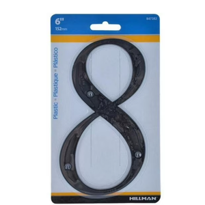 Hillman 6 in. Reflective Black Plastic Nail-On Number 8 3 Pack