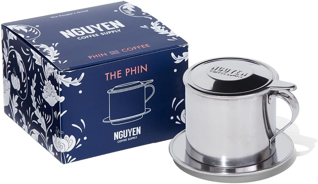 Nguyen Coffee Supply - Original Phin Filter: Stainless Steel 12oz Chamber 4.375 inch plate Diameter, Perfect Cup of Phin Drip Coffee in 7 minutes [12 oz]