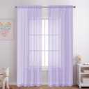 OVZME Lavender Sheer Curtains 84 Inches Long 2 Panels - Soft Light Filtering Window Sheer Panels for Living Room/Bedroom, Top Dual Rod Pocket, 1 Pair, Each 42Wx84L Inches