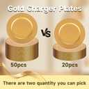 ejonirinjonir 13 Inch Gold Charger Plates,50pcs Charger Plates Bulk,Chargers for Dinner Plate,Plastic Chargers Plate for Wedding,Party