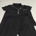 SWOMOG Women Pajama Sets Two-Piece Nightwear Short Sleeve Sleepwear Button Down Pj Lounge Sets with Long Pants L