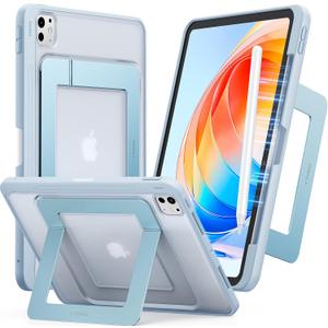 TORRAS Ostand K1 Guardian for iPad Pro 11 inch Case M5 2025 & 2024 M4, Ultra Stable Stand, Multiple Adjustable Viewing Angles, Slim Protective Kickstand iPad Pro 11 Case with Pencil Holder, Blue