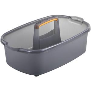 Casabella Plastic Multipurpose Cleaning Storage Caddy with Handle, 1.85 Gallon, Gray and Orange (1.85 Gallon Caddy)