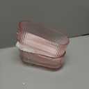 Ribbed Glass Vases, Small Vases for Flowers Set of 2, Pink Glass Vases, Vases for Centerpieces, Bud Vases, Rectangle Vases for Living Room, Bedroom, Kitchen, Dining Table, Shelf, Wedding