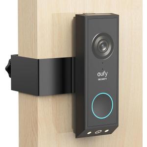 Anti-Theft Door Mount for Eufy E340, No-Drill Adjustable Mounting Bracket with Eufy Doorbell E340, Not Blocking Doorbell Sensor, Apartment Door Bell Kits for Renters, Black
