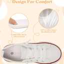 Toddler Little Kid Cushioned Canvas Shoes Slip On Sneakers Soft and Durable (White, 3 Big Kid)
