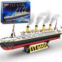 RiceBlock Large Titanic Model Building Block Kit, Home Alone Adults Challenging Huge Hard Titanic Cruise Ship Model Building Set Toys for Kids, 1333 Pieces
