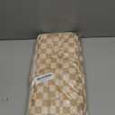 Hair Tools Travel Bag, Double-Layer Corduroy Carrying Case for Hair Dryers & Accessories, Portable Curling Iron Travel Case with Heat Resistant Mat, Elegant Hair Tool Organizer (CHECKED, L)