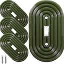 4 Pcs Oval Light Switch Cover Decorative Single Toggle Wall Plate Dark Wood Grain Design Oval Light Switch Cover Plate for Bedroom Kitchen Home Decoration (Classic,Green)
