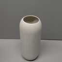 Ceramic Vase for Flowers  Modern Small Ribbed Textured Flower Vase for Home Decor, Pampas Grass, Decorative, Farmhouse, Coffee Table, Kitchen Centerpieces, Bookshelf and Home Living (XL White)