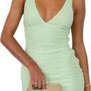 Summer Bodycon Dresses for Women Sexy Deep V Neck Short Dress (M)