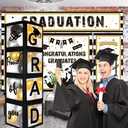2025 Graduation Party Decoration Black Balloon Boxes with Letters 2025 Grad & So Proud of You and 20 pcs Ballons