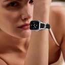 JR.DM Designer Leather Bands for Women,Dressy Fancy Cute Strap with Double U-Shaped Buckle Watch Bands for iwatch Compatible with Apple Watch Series 11/10/9/8/7/6/5/4/3/2/1 Ultra 1/2/3 SE 1/2/3, 38/40/41mm