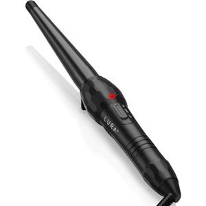 1/2-1 Inch Ceramic Small Tapered Curling Wand for Short Hair, Curling Iron | 13-25mm Small Barrel for Natural Curls & Soft Waves, 410°F/320°F Dual Heat Settings, Dual Voltage