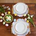 4PCS Easter Placemats,Cute Placemats,Easter Table Runner,15 Inch Round Place Mats,Centerpiece Table Decorations,Embroidered Place Mats for Home Dining Holiday Kitchen Spring Table Decoration