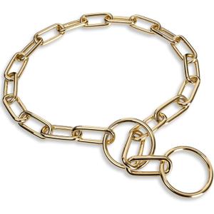 Fur Saver Gold Dog Chain Training Collar,Heavy Duty Chew Proof Stainless Steel Long Link Dog Collar | No-Pull Slip Chain for Small Medium Large Dogs for Easy Control | 56cm (22in)