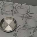 Cat Food Bowls, 4 Pcs Stainless Steel Cats Food and Water Whisker Fatigue Shallow Dishes, Small Dog Puppies Fat Faced Cat Kitten Supplies (4 Pack Raised Bowls)