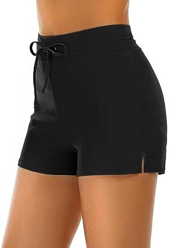 Tournesol Women's Swim Shorts High Waisted Bathing Suit Bottoms Swimsuit Tankini Boy Shorts with Liner, Size S