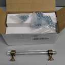 6 Pack Champagne Bronze Cabinet Pulls 5 Inch(128mm) Hole Center Crystal Glass Drawer Pulls Kitchen Cabinet Hardware Cabinet Handles for Bathroom Dressers Cupboard Drawers