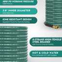 3/8" 4800PSI Pressure Washer Hose 50FT with 360 Swivel Quick Connect, Flexible Kink Resistant Steel Wire Braided & Durable Rubber for Hot/Cold Water, Power Washer Hose With M22 14mm Adapter