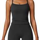 Workout Sets for Women 2 Piece High Waisted Seamless Butt Lifting Shorts Gym Yoga Outfit Stretchy Sports Bra Sets (M)