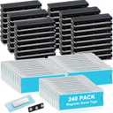 240 Pack Name Badge Magnets Kit Acrylic Magnetic Name Tag Holders with Blank Printable Paper Inserts 3 Magnets Clear Adhesive ID Holder for Business Events School Office