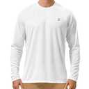 Roadbox Mens UPF 50+ UV Sun Protection Shirts Outdoor Long Sleeve SPF Diving Rash Guard for Fishing Hiking Swimming White, XL
