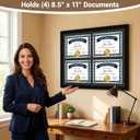 CroBlissful 8.5x11 Diploma Picture Frame Black 20x24 Certificate Frame with 4 Opening Mat, Displays Four 8.5x11 Documents - Horizontal Wall Mount Certificate Holder for Diplomas, Degrees, Document, 23.82 x 27.76 inches