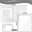 Teling 24 Pcs Plastic Folders with Front Clear Pockets and Business Card Holder 2 Pockets Folders for Letter Size Paper, School Office Financial Statements Supplies Nice Gift for School (White)