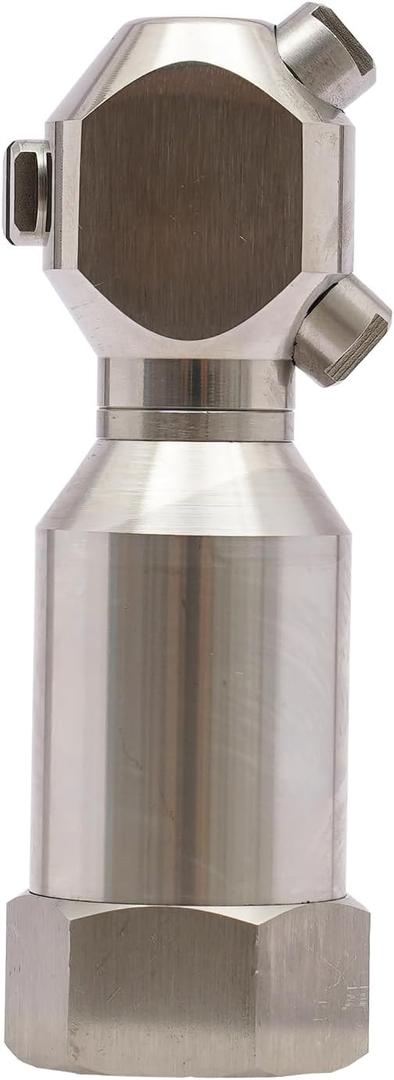 3/4" Washing Nozzle - 360 Rotating Spray Nozzle, 304 Stainless Steel Spray Nozzle, High Pressure Continuous Rotary Cleaning Nozzle for Commercial and Industrial Barrel, Tank Cleaning (0.75 Inch)