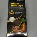 KAISASA Black Hair Dye Shampoo 3 in 1 for Gray Hair, Hair Color Shampoo for Women Men Grey Hair Coverage 500ml (Black)