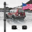 HIBLE Truck Flag Pole 6 Foot Carbon Fiber Flag Pole for Car, Truck Bed, Jeep, Vehicle, Pickup, High Wind Flagpole With Rubber Protective Sleeve (1 1/4 Inch, Fit 1.3-1.5 Inch Mount)