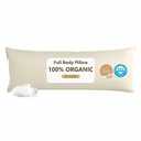 Goose Down Body Pillows for Adults, Large Body Pillow for Side Sleeper, Hugging Feather Body Pillow Insert, Cooling Full Length Long Pillow for Bed with 100% Organic Cotton Shell, Beige 20"x54"