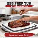 KITCHEN PERFECTION Collapsible XL Smoker & BBQ Prep Tub with Locking Lid & Cutting Board - Grill Caddy Container for Meat Marinating & Brine Perfect For Brisket, Turkey & Ribs - Best Gift For Men, X-Large