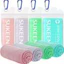 Sukeen 4 Pack Cooling Towel (40"x12") for Sweat, Quick-Drying Cooling Neck Wraps, Soft Breathable Cooling Towels for Neck and Face, Chilly Gym Towels for Sport, Camping, Hiking