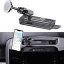 Stainless Steel Phone Mount for 2019+ Ram 1500/2500/3500/TRX, Magnetic & Clamp Dual Heads, All-Metal Shakeproof Unique America Flag Design OEM Screw Hole Dash Mount Install Super Stable