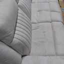 Lexicon Manual Double Reclining Sofa, Polished Microfiber Upholstered 3 Seater Manual Sofa Recliner for Living Room, Wall Hugger, Easy Assembly, Beige